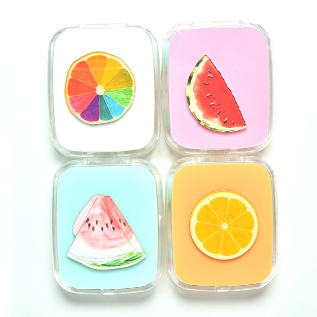Liusventina DIY акриловые Симпатичные цвет фруктов арбуз Orange контактные линзы чехол для глаз контактные линзы коробка для очков
