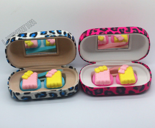 Liusventina DIY смолы любовь лук cooky контактные линзы чехол для глаза контактные линзы коробка для очки очешник дорожные аксессуары