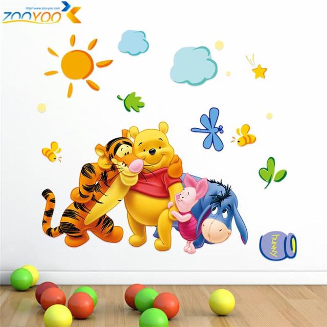 Винни пух друзья стены стикеры для детей номеров zooyoo2006 декоративные наклейки adesivo де parede съемный пвх наклейки на стены