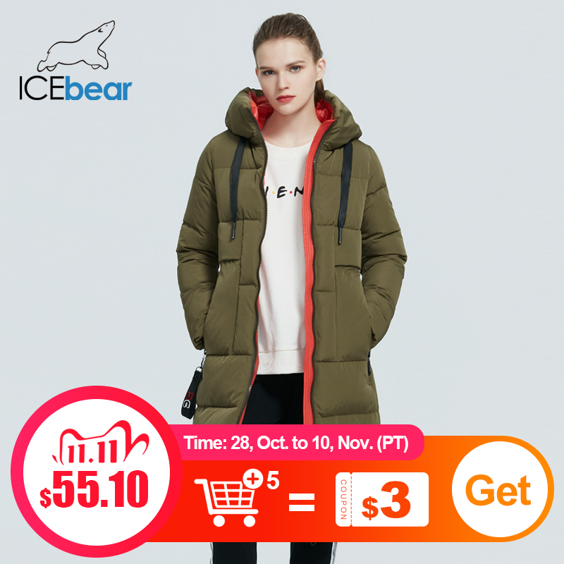 ICEbear 2019 Новая зимняя женская куртка высокого качества с длинным женским пальто с капюшоном женский парки стильная женская брендовая одежда GWD19507I|parka women|quilted parkawomen parka | АлиЭкспресс