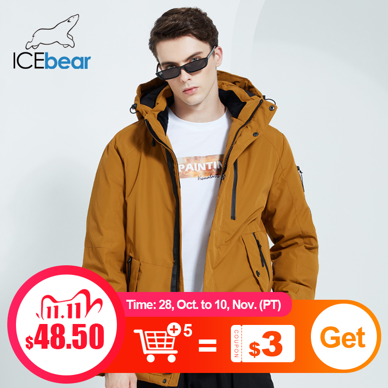 ICEbear 2020 осенью и зимой новый мужской пальто с капюшоном теплая мужская хлопковая куртка мода мужская одежда MWD20853D|Парки| | АлиЭкспресс