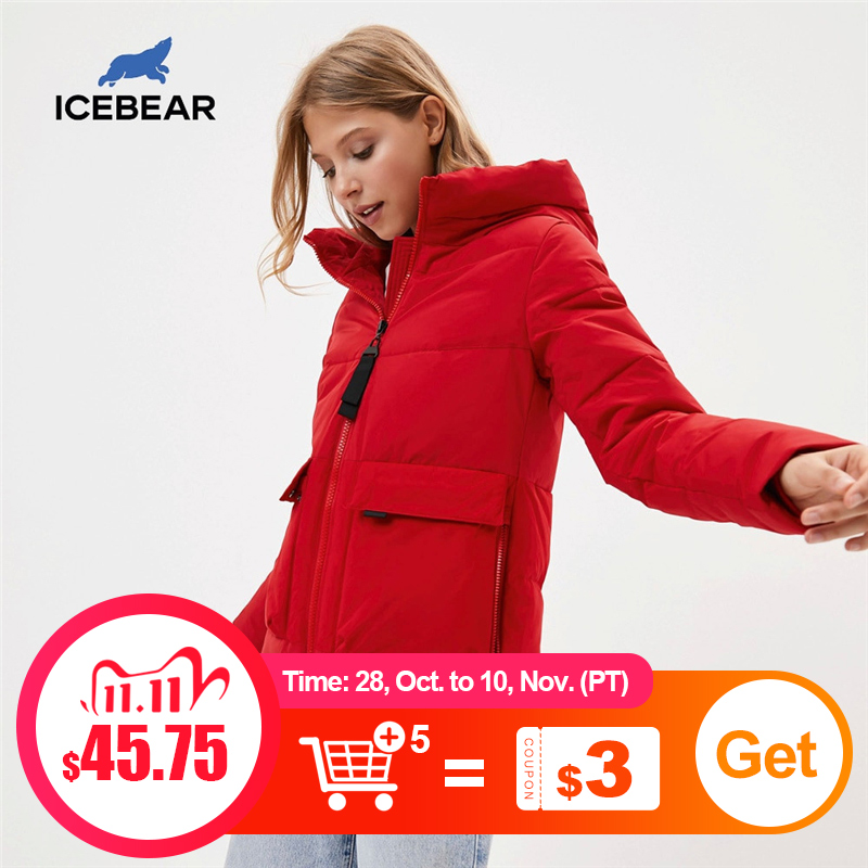 ICEbear 2020 зимние новые брендовые женские куртки с капюшоном женская высококачественная хлопковая куртка модное женское пальто GWD20186D|Парки| | АлиЭкспресс